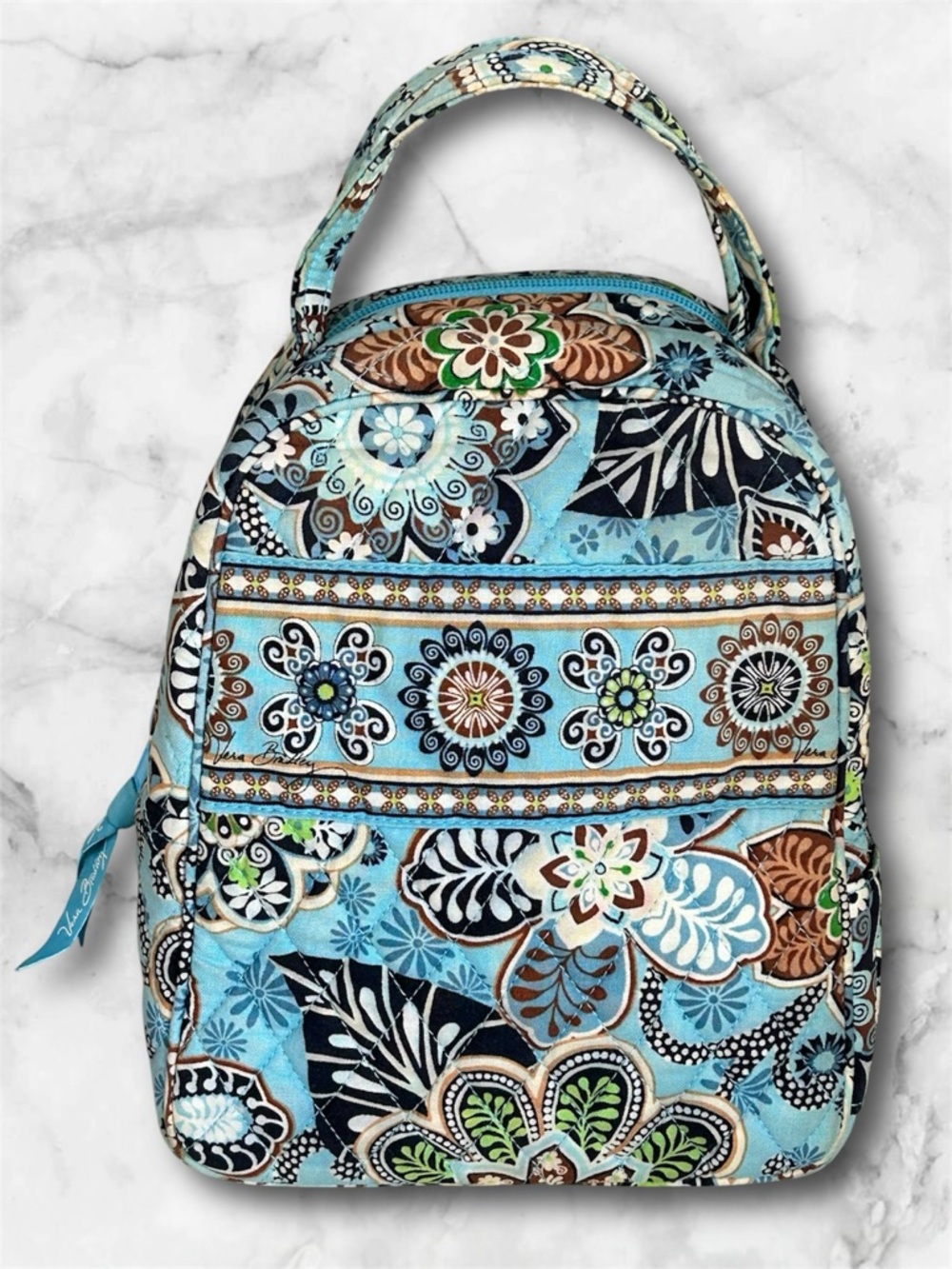 Vera Bradley Let’s do Lunch Quilted Insulated Lunch Bag Bali Blue Pattern